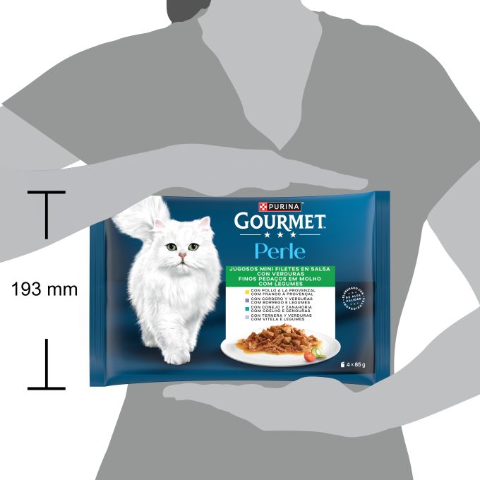 PURINA® GOURMET® Perle Finas Láminas con Verduras