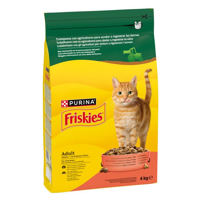 PURINA® FRISKIES®  Adulto con Buey, Pollo y Verduras