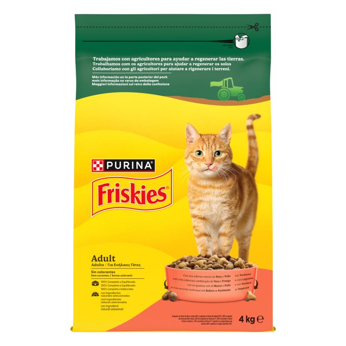 PURINA® FRISKIES®  Adulto con Buey, Pollo y Verduras