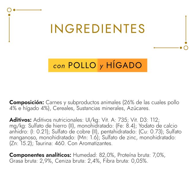 PURINA® GOURMET® Gold  Bocaditos en Salsa con Pollo e Hígado
