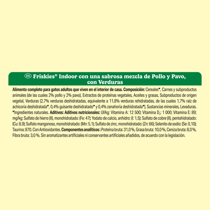 PURINA® FRISKIES®  Interior con Pollo, Pavo y Verduras