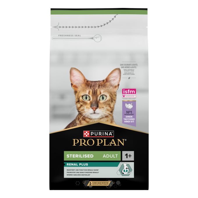 PURINA® PRO PLAN®  Gato STERILISED Adult 1+ RENAL PLUS Pavo