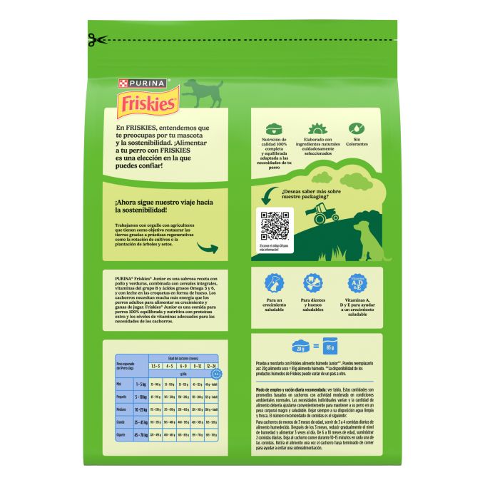 PURINA® FRISKIES®  Junior con Pollo, Verduras y Leche