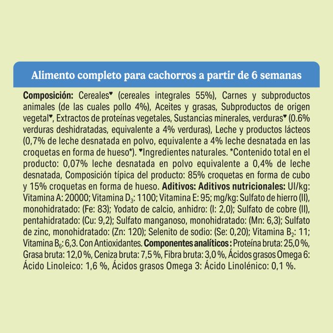 PURINA® FRISKIES®  Junior con Pollo, Verduras y Leche