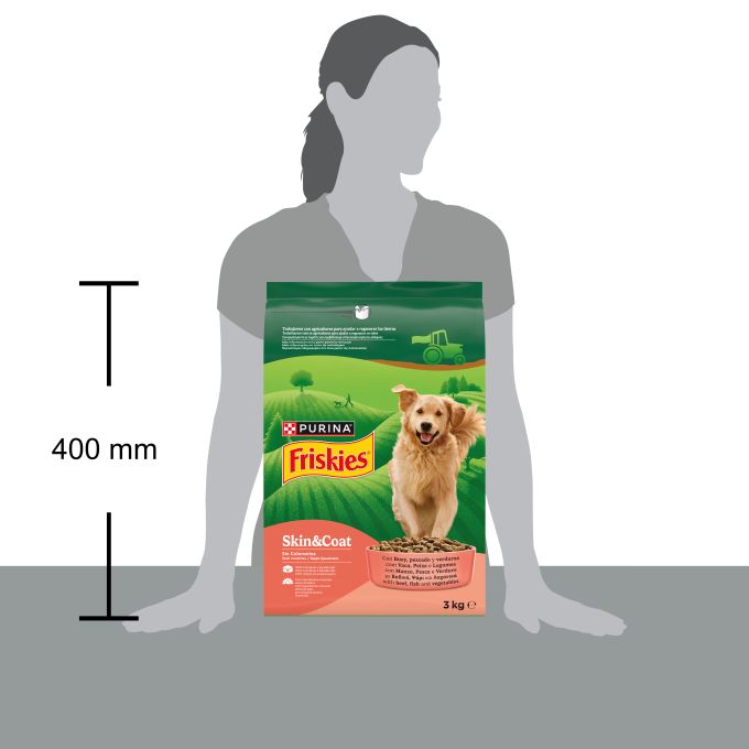 PURINA® FRISKIES®  Skin&Coat con Buey, Pescado y Verduras
