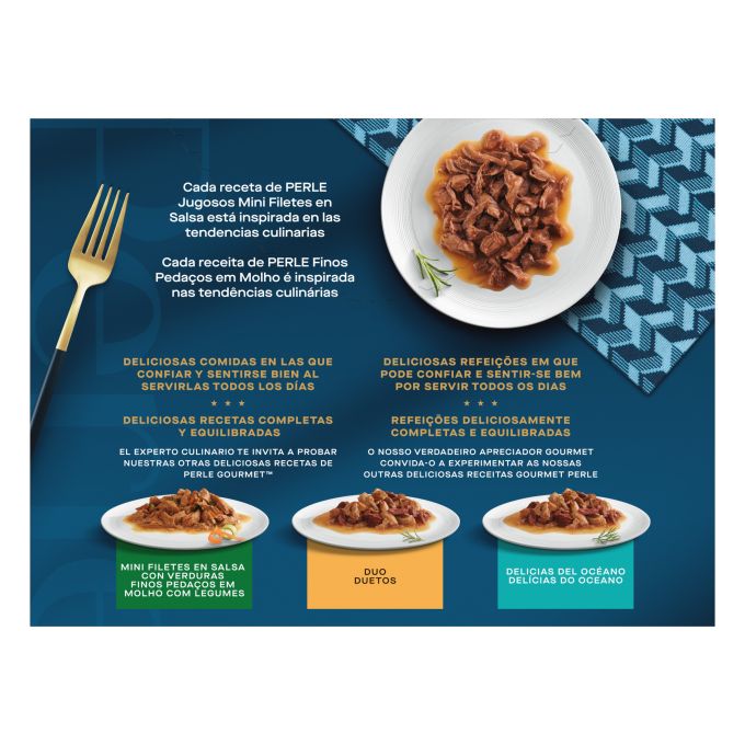 PURINA® GOURMET® Perle Finas Láminas en Salsa Surtido