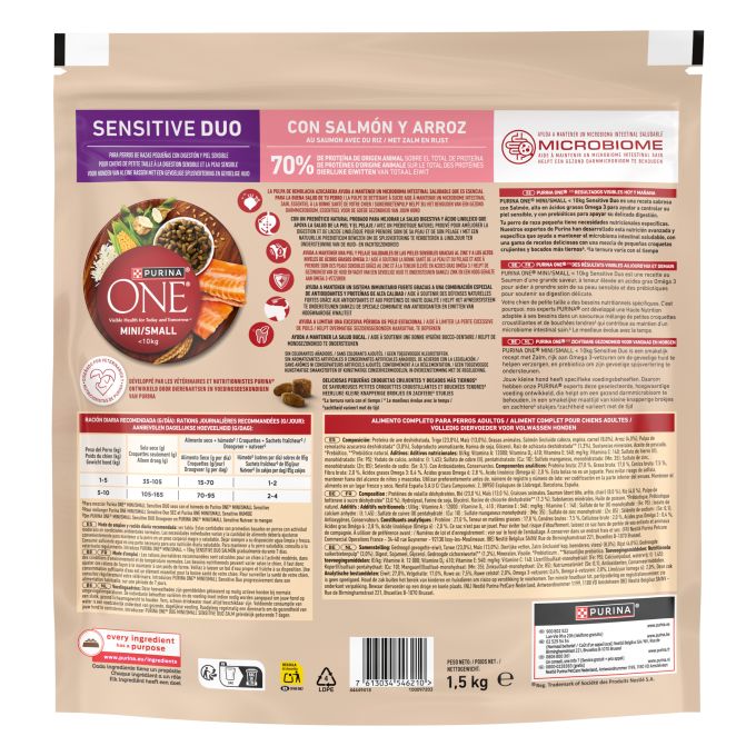 PURINA® ONE®  Delicate Perro Salmón y Arroz