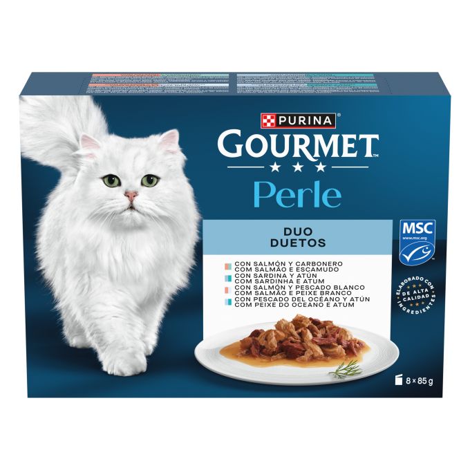 PURINA® GOURMET® Perle Finas Láminas DUO con Pescados