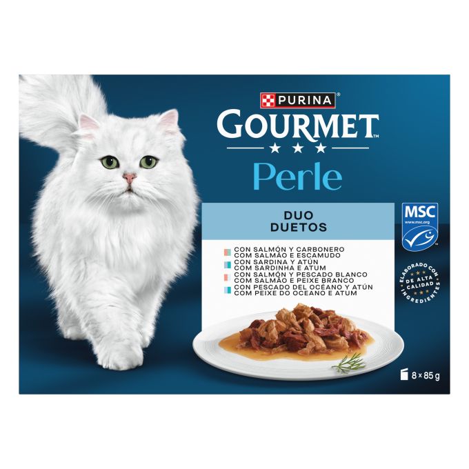 PURINA® GOURMET® Perle Finas Láminas DUO con Pescados