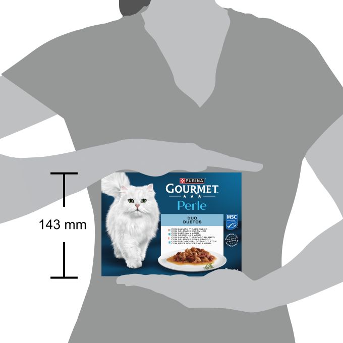 PURINA® GOURMET® Perle Finas Láminas DUO con Pescados