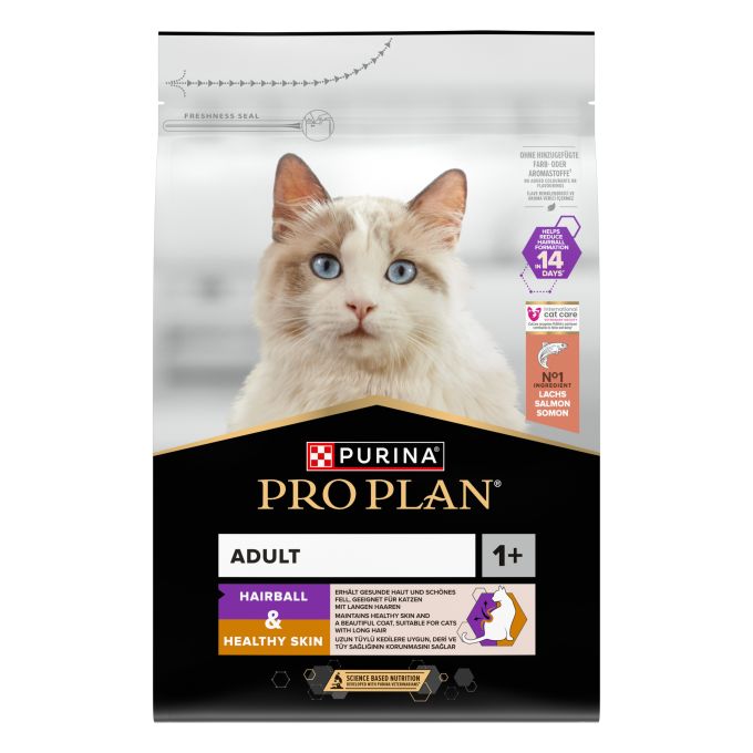 PURINA® PRO PLAN®  Gato Adult 1+ HAIRBALL Salmón