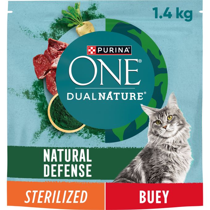 PURINA® ONE® DualNature® Gato Esterilizado Buey y Spirulina