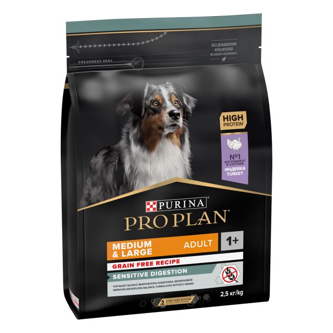 PURINA® PRO PLAN®  Medium & Large SENSITIVE DIGESTION Grain Free Pavo