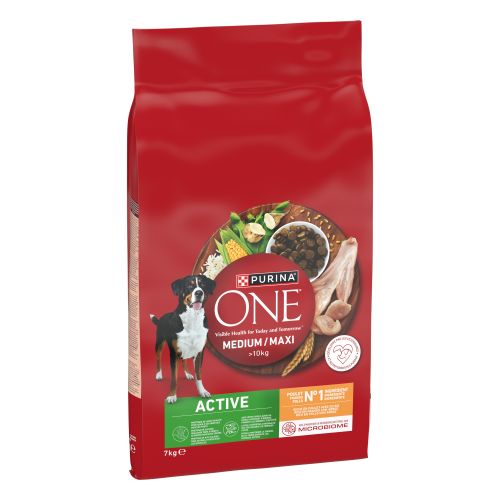 PURINA ONE® MEDIUM/MAXI >10kg Active Pollo y Arroz 7kg