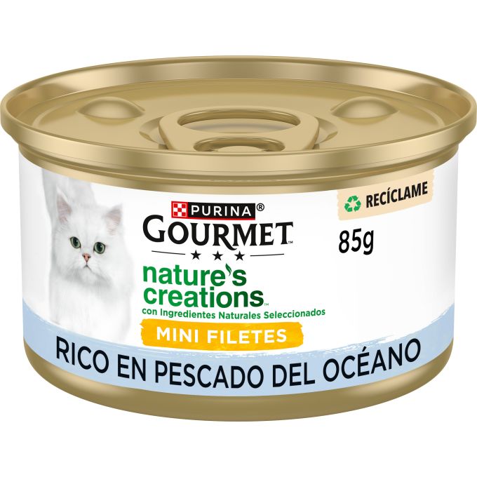 PURINA® GOURMET® Nature's Creations Mini Filetes rico en pescado del oceano