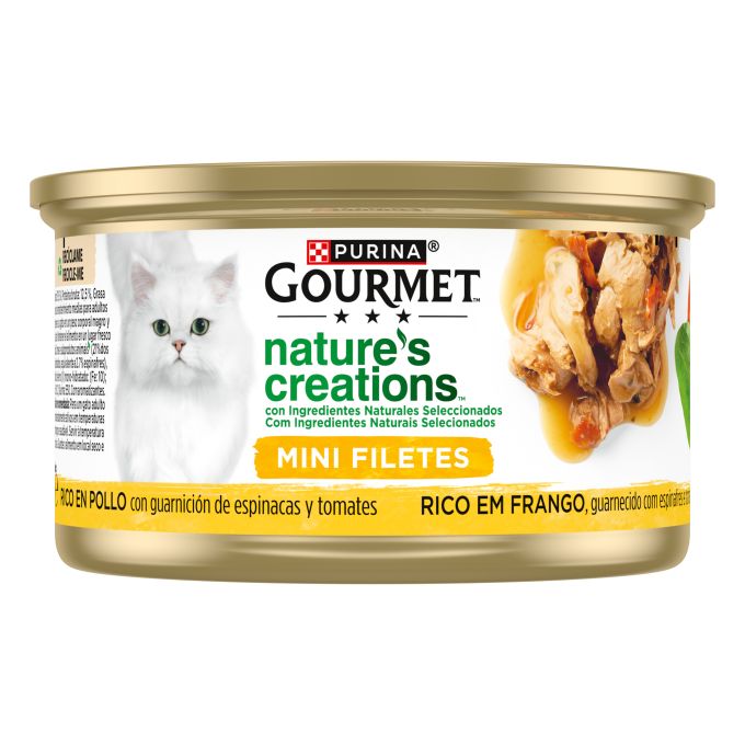PURINA® GOURMET® Nature's Creations Mini Filetes rico en pollo