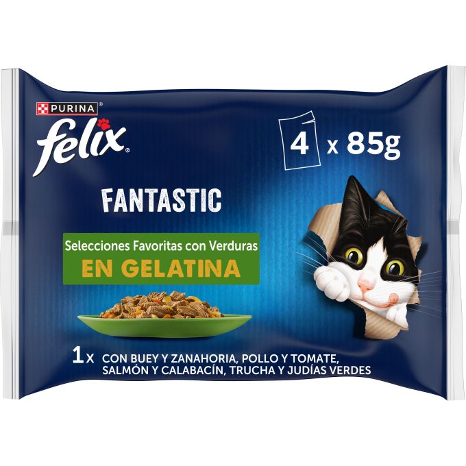 PURINA® FELIX® Fantastic Selección con Verduras en Gelatina
