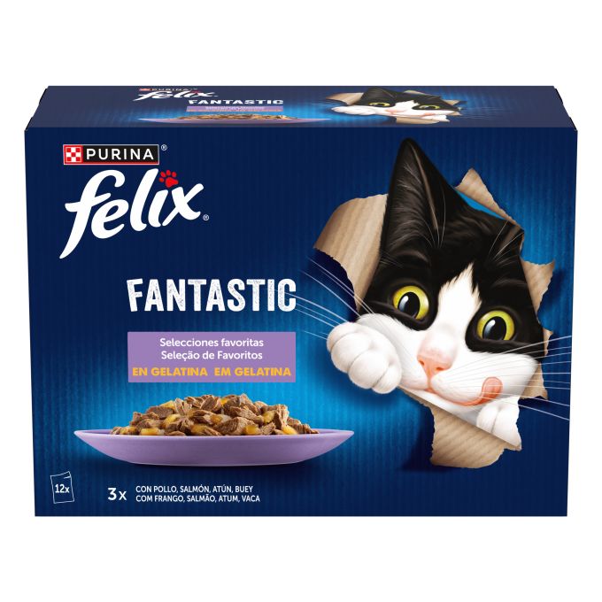 PURINA® FELIX® Fantastic Selecciones Favoritas en Gelatina