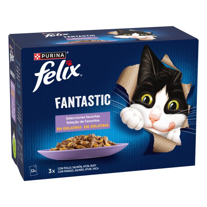 PURINA® FELIX® Fantastic Selecciones Favoritas en Gelatina