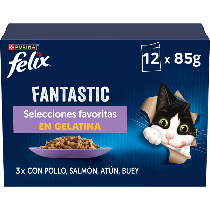 PURINA® FELIX® Fantastic Selecciones Favoritas en Gelatina