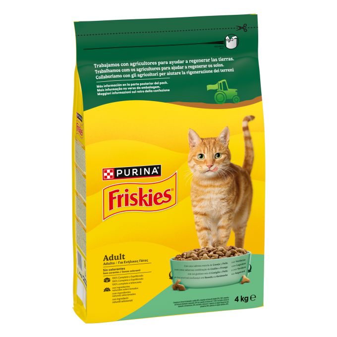 PURINA® FRISKIES®  Adulto con Conejo, Pollo y Verduras