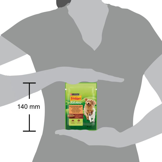 PURINA® FRISKIES® Selections Adulto con Pollo y Zanahorias en Salsa