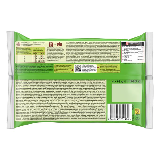 PURINA® FRISKIES® Selections Junior con Pollo y Zanahorias en Salsa