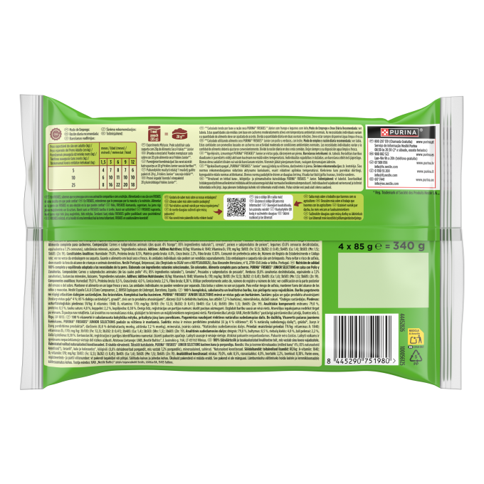 PURINA® FRISKIES® Selections Junior con Pollo y Zanahorias en Salsa