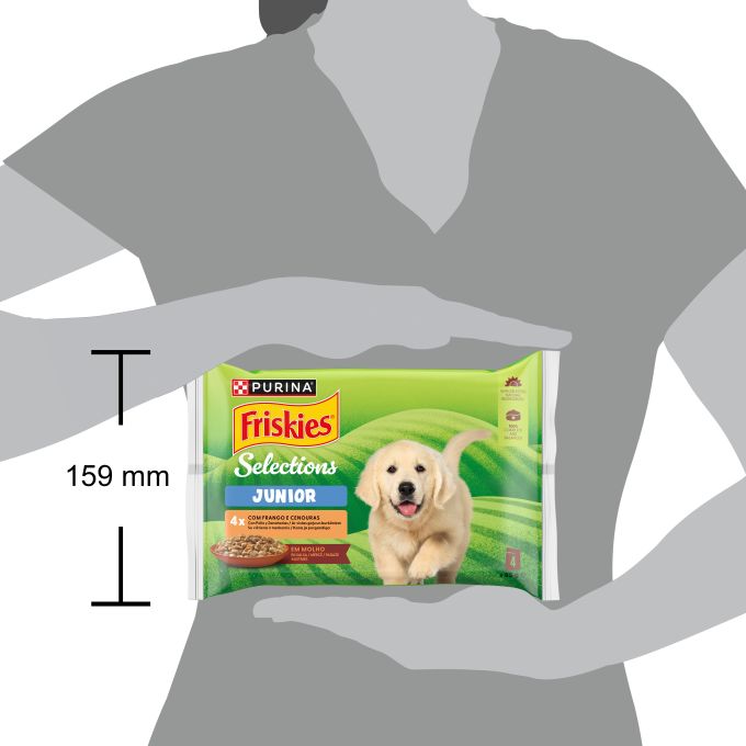 PURINA® FRISKIES® Selections Junior con Pollo y Zanahorias en Salsa