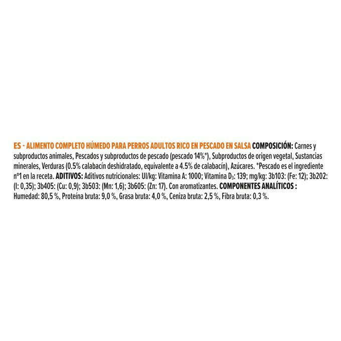 PURINA® PRO PLAN®  All size Adult Grain-free rico en Pescado en Salsa. Lata 400g
