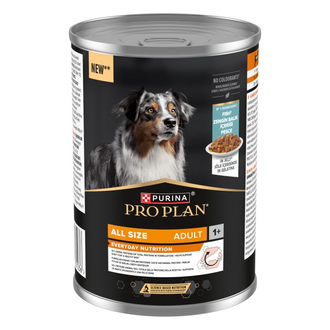 PURINA® PRO PLAN® All size Adult rico en Pescado en Gelatina. Lata