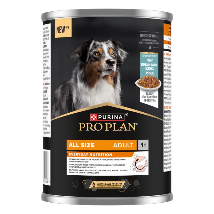 PURINA® PRO PLAN® All size Adult rico en Pescado en Gelatina. Lata