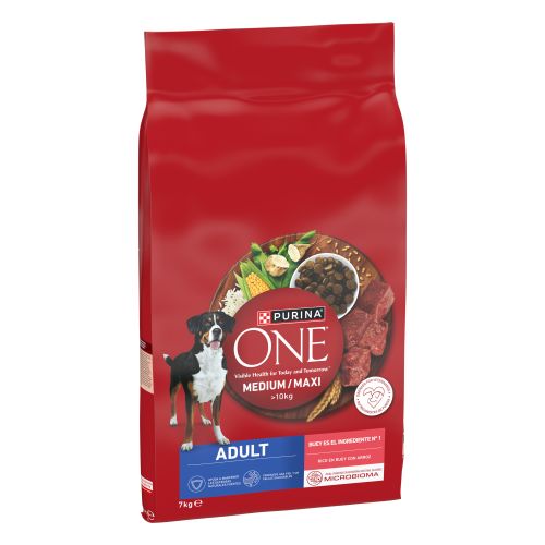 PURINA ONE® MEDIUM/MAXI >10kg Adulto Buey y Arroz  7kg