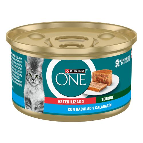 Purina® ONE® esterilizado Terrine con Bacalao y Calabacín
