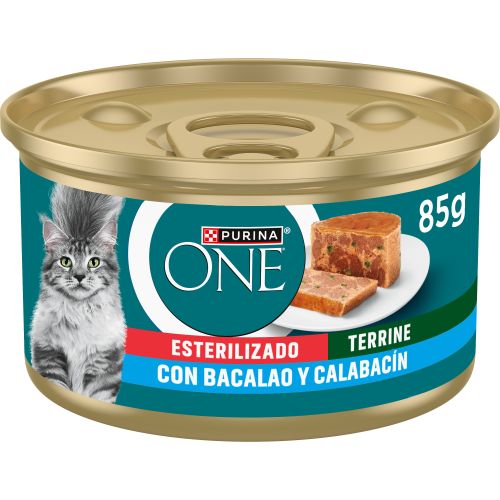 Purina® ONE® esterilizado Terrine con Bacalao y Calabacín