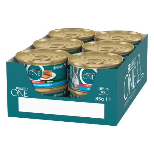 Purina® ONE® esterilizado Terrine con Bacalao y Calabacín
