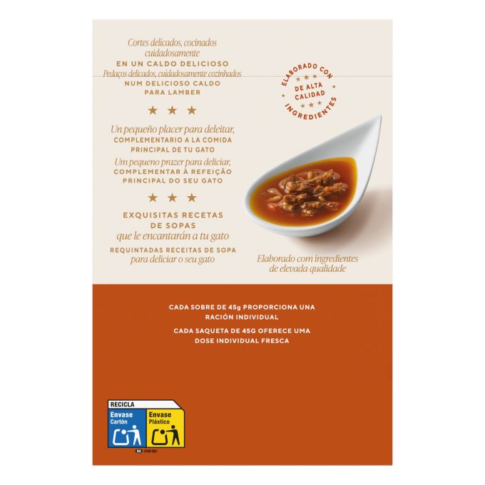 PURINA® GOURMET® SOUP ROYALE con Salmón, Bacalao y Solla