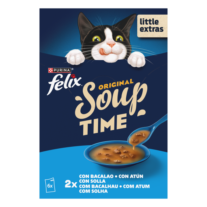 PURINA® FELIX® Soup Time Original con Bacalao