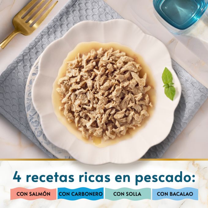 PURINA®  GOURMET® Perle Finos Trocitos del Océano en salsa Surtido 4x86g