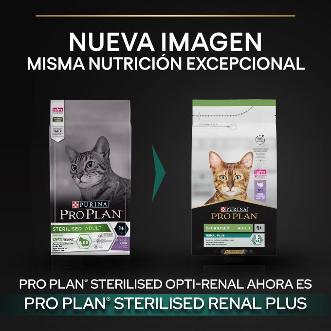 PURINA® PRO PLAN®  Gato STERILISED Adult 1+ RENAL PLUS Pavo