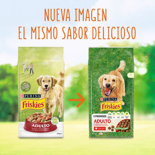 PURINA®  FRISKIES®  Adulto con buey, cereales y verduras