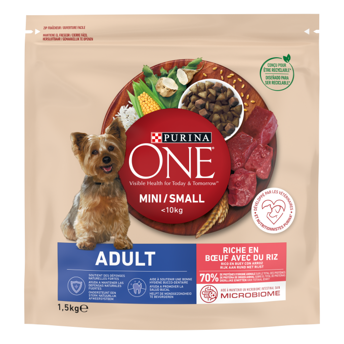 Purina ® ONE Mini Perro Adulto seco Buey y Arroz