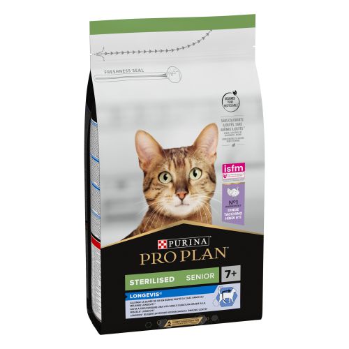 PURINA® PRO PLAN® Gato STERILISED Senior 7+ LONGEVIS® Pavo