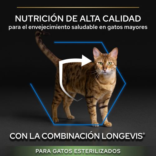 PURINA® PRO PLAN® Gato STERILISED Senior 7+ LONGEVIS® Pavo