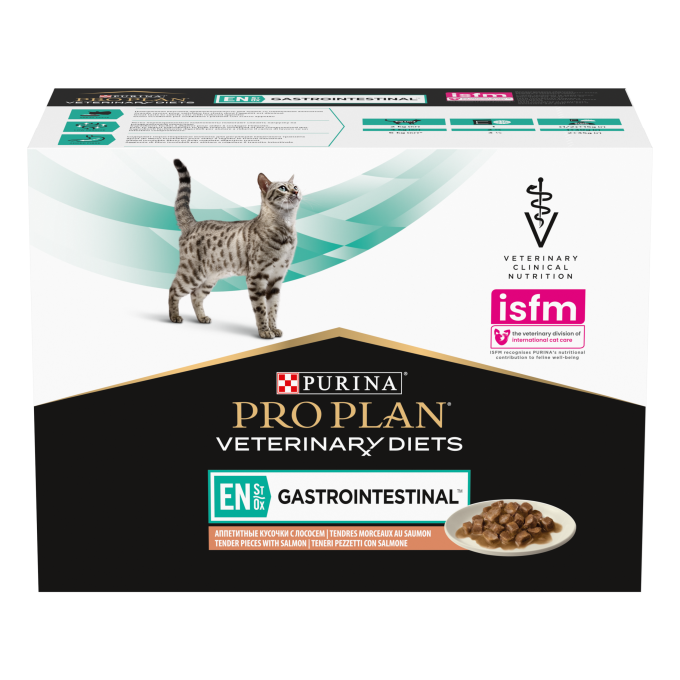 PURINA® PRO PLAN® VETERINARY DIETS  FELINE EN Gastrointestinal Sobres Salmón