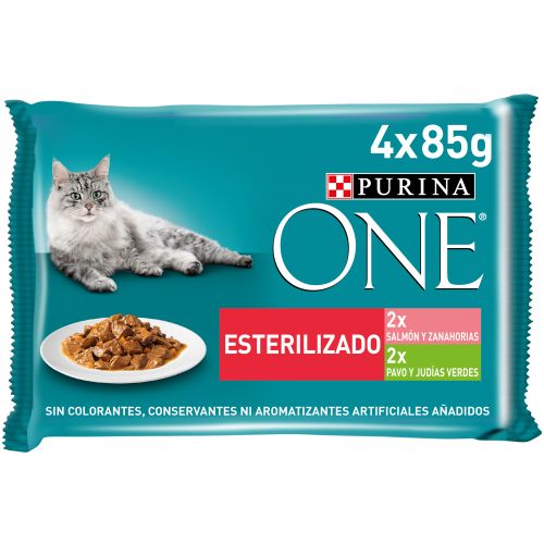 Purina ® ONE Esterlizados Gato húmedo Rico en Salmón y Pavo