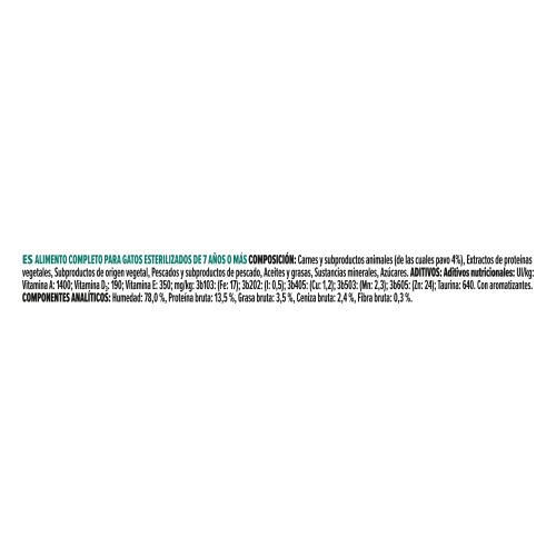 PURINA ® PRO PLAN ® Sterilised Senior 7+ MAINTENANCE con pavo en salsa