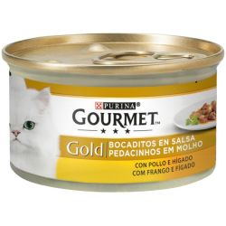 Ver PURINA® GOURMET® Gold Bocaditos en Salsa con Pollo e Hígado