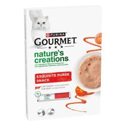 Ver PURINA® GOURMET® Nature's Creations  Puré Snack con Buey y Tomate