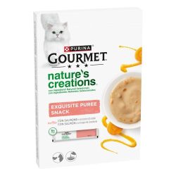 Ver PURINA® GOURMET® Nature's Creations Puré Snack con Salmón y Zanahoria